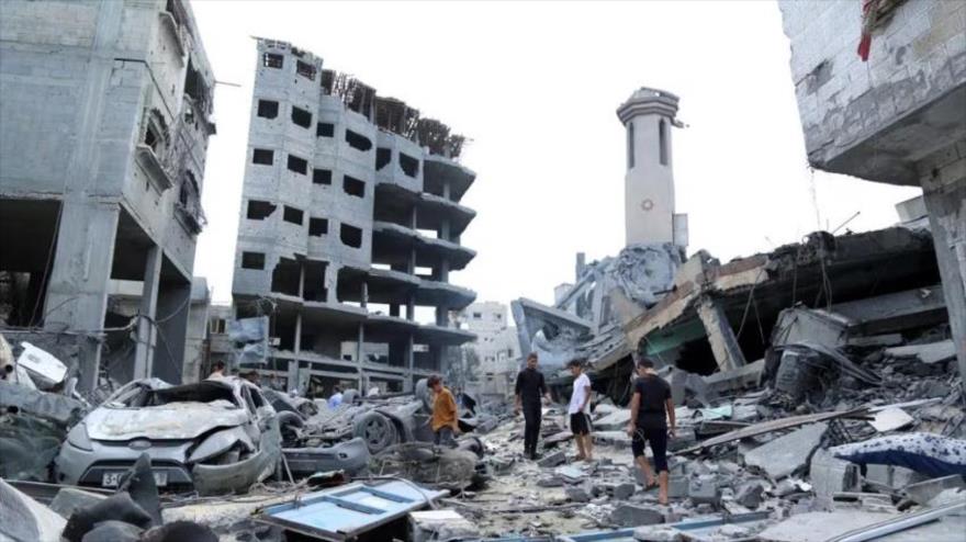 Edificios destruidos tras los ataques israelíes contra la Franja de Gaza.
