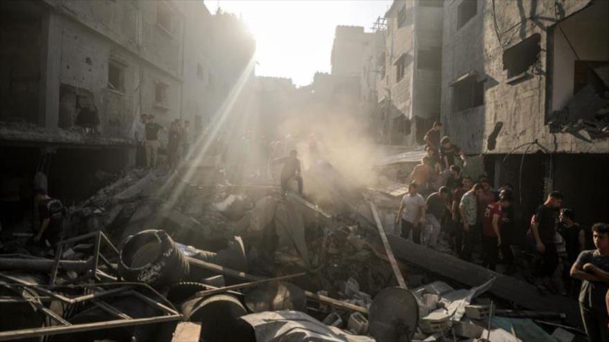 Casa destruida tras un ataque aéreo israelí en el campo de refugiados de Shati, en la Franja de Gaza, 12 de octubre de 2023.
