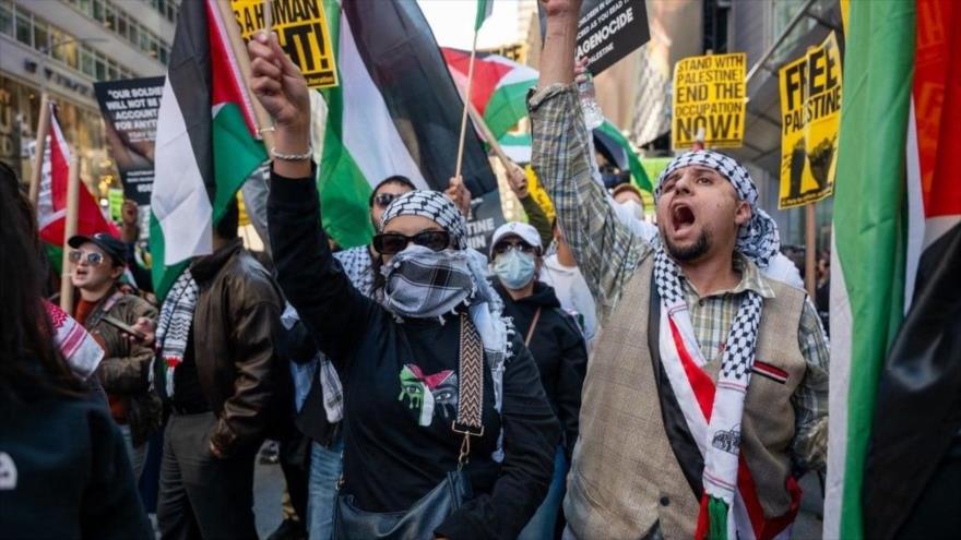 Se manifiestan en Nueva York en protesta por crímenes de Israel en Gaza