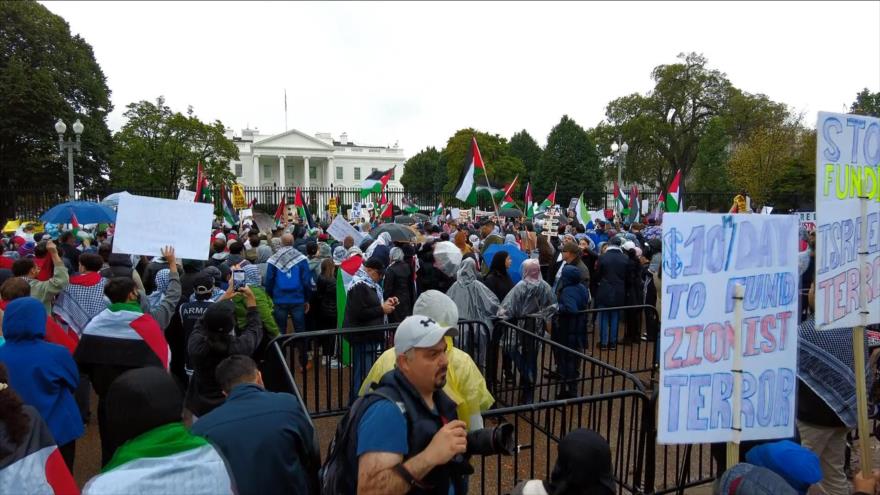 Protestan frente a Casa Blanca contra Biden y su apoyo a Israel