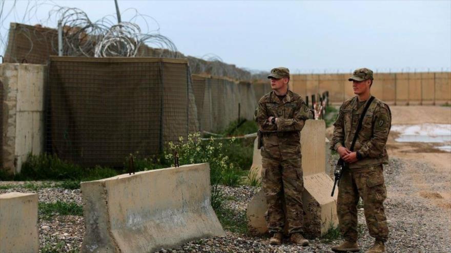 Soldados estadounidenses en la base aérea de Qayarah, en el norte de Irak, 26 de marzo de 2020.