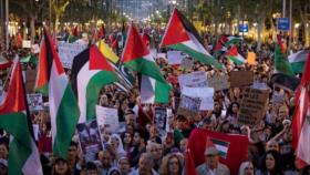 Paremos el genocidio en Palestina: gritan manifestantes en Barcelona