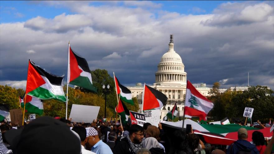 Estadounidenses denuncian hipocresía de Biden sobre Palestina