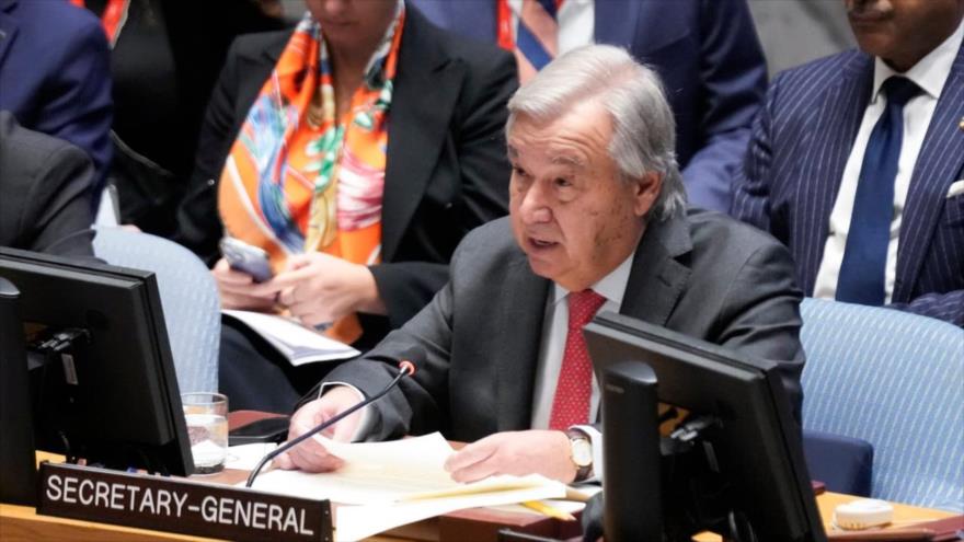 El secretario general de la ONU, António Guterres, interviene en una reunión del Consejo de Seguridad en Nueva York (EE.UU.), 24 de septiembre de 2023.