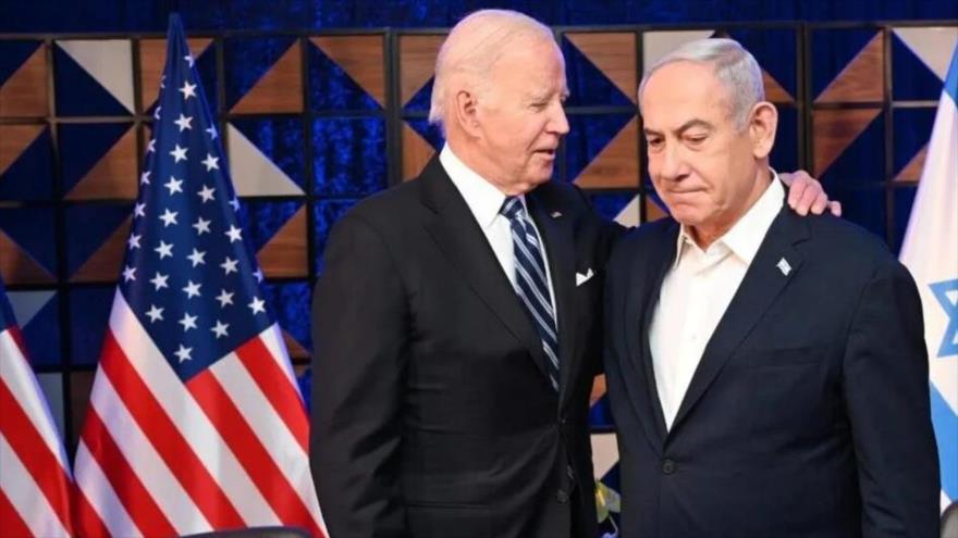 El premier israelí, Benjamín Netanyahu (dcha.), reunido con el presidente estadounidense, Joe Biden, en Tel Aviv, 18 de octubre de 2023. (Foto: AFP)