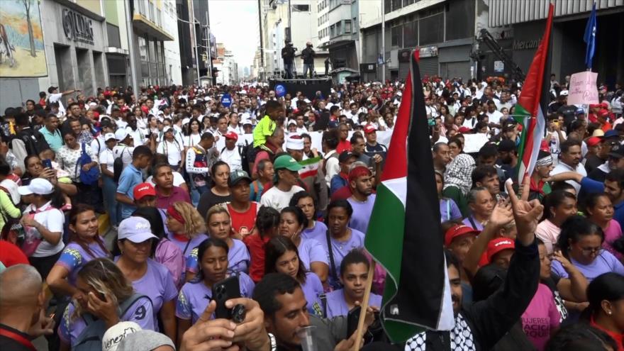 Realizan multitudinaria marcha por Palestina en Caracas