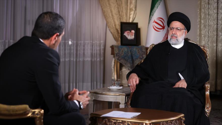 El presidente iraní, Ebrahim Raisi, durante una entrevista concedida a Al-Jazeera, 28 de octubre de 2023.