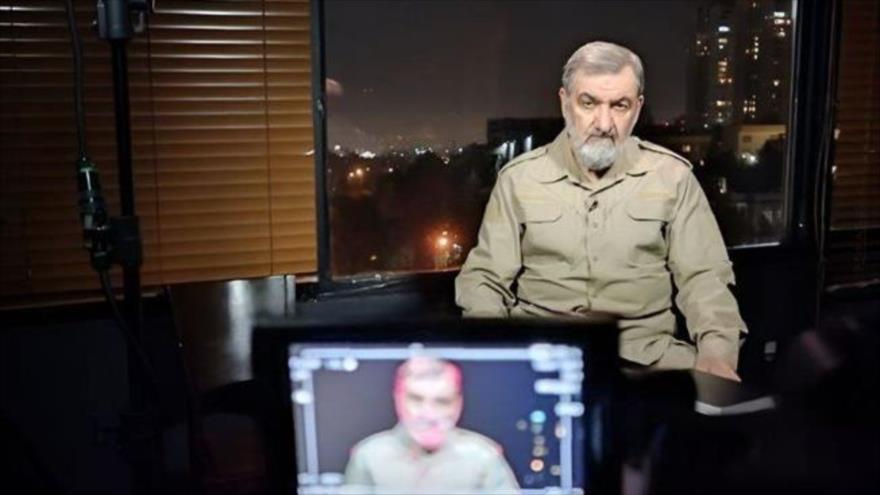 Mohsen Rezaei, miembro del Consejo de Discernimiento del Sistema de Irán, en una entrevista con la cadena catarí Al Jazeera, 30 de octubre de 2023.