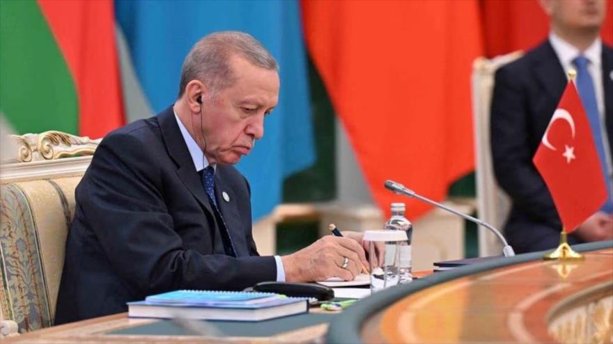 El presidente de Turquía, Recep Tayyip Erdogan, en un acto en Astana, Kazajistán, 3 de noviembre de 2023. (Foto: Reuters)