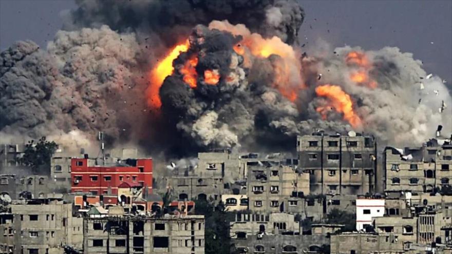 Los ataques del régimen de Israel a las ciudades palestinas en la Franja de Gaza, 25 de octubre de 2023.