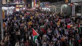 Miles de estadounidenses protestan en Nueva York en apoyo a Palestina