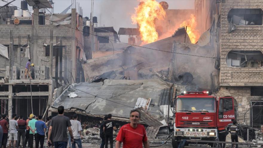 Un ataque aéreo del ejército de Israel contra una zona residencial en la Franja de Gaza, octubre de 2023. (Foto: AFP) 