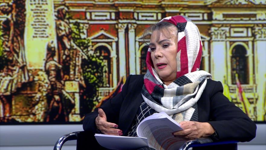 La embajadora de Bolivia en Irán, Romina Guadalupe Pérez Ramos, en una entrevista concedida a HispanTV, 15 de noviembre de 2023.