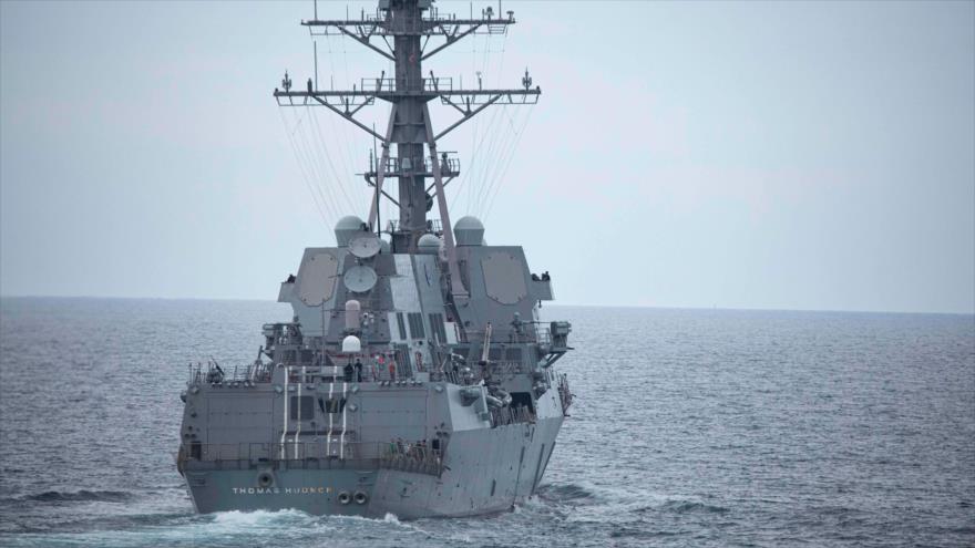 El destructor de misiles guiados USS Thomas Hudner de la Armada de Estados Unidos.