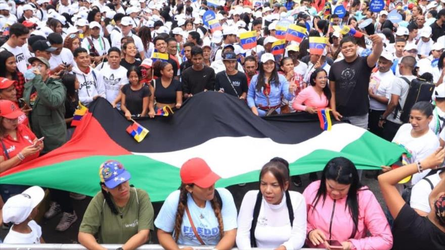 Venezolanos marchan en apoyo al pueblo palestino, 4 de noviembre de 2023.