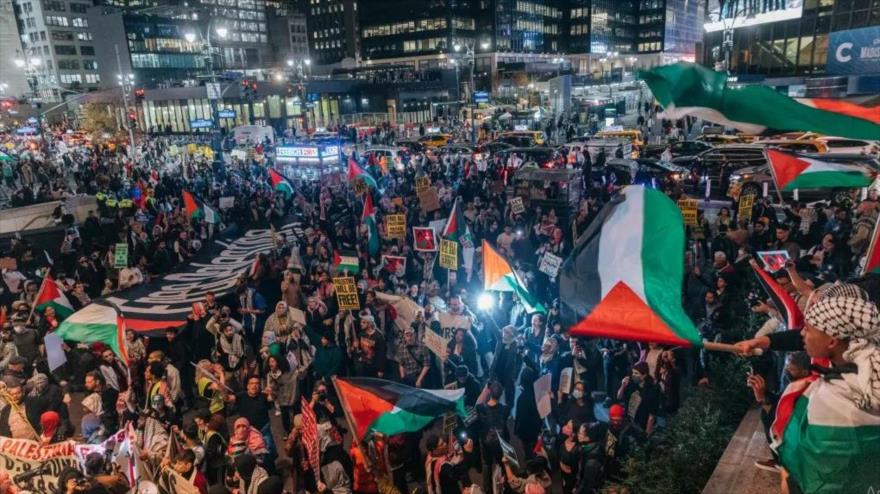 Una manifestación en apoyo a los palestinos celebrada en Nueva York, EE.UU., 17 de noviembre de 2023. 