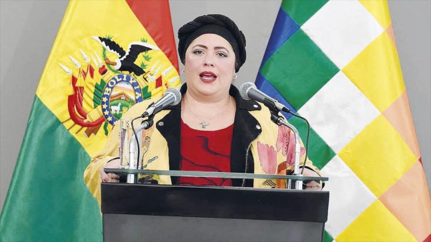 La Canciller interina y ministra de la Presidencia boliviana, Maria Nela Prada.