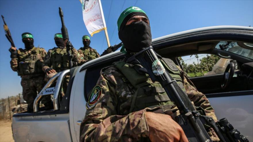 Combatientes del Movimiento de Resistencia Islámica de Palestina (HAMAS).
