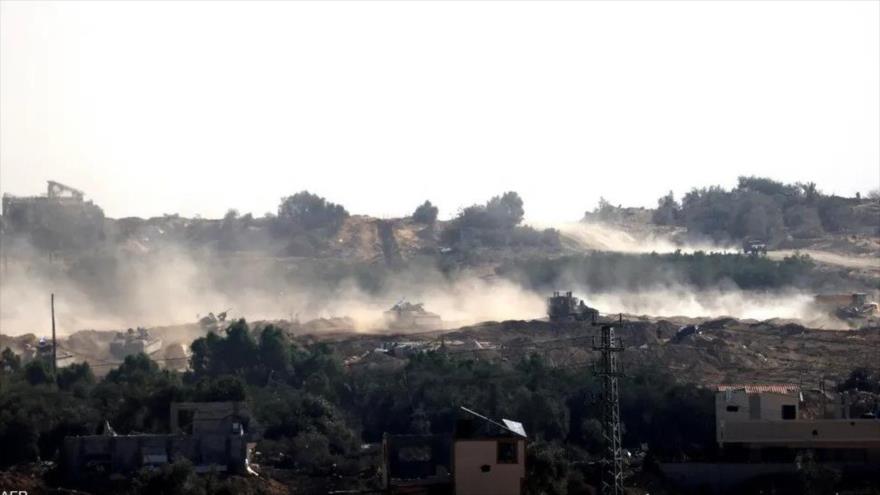 Las fuerzas y vehículos militares israelíes durante la invasión a la Franja de Gaza. (Foto: AFP)