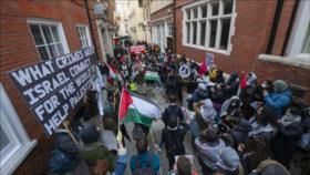 Protestan en Londres contra filial de una empresa de armas israelí