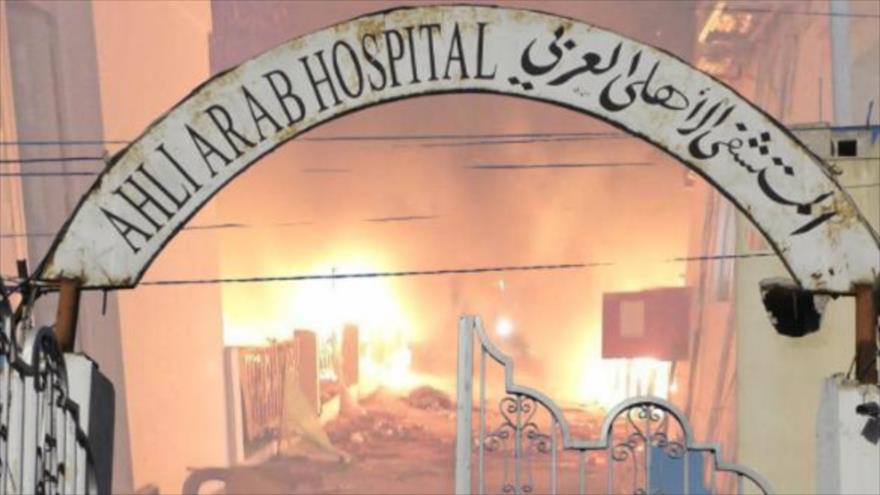 Al-Ahli es el segundo hospital más antiguo de la Franja de Gaza, fundado en 1882, fue bombardeado por Israel el 17 de octubre de 2023. Murieron más de 500 personas.