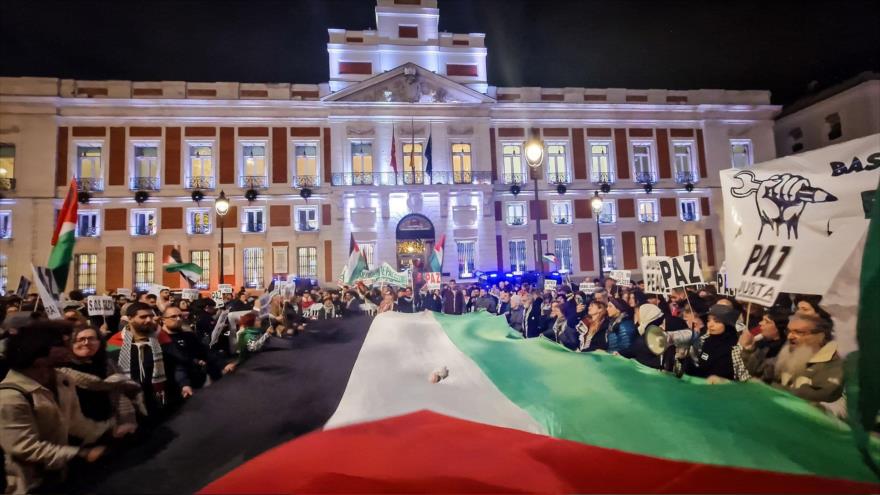 La manifestación de los españoles a favor de los palestinos en Madrid, capital española, 29 de noviembre de 2023.