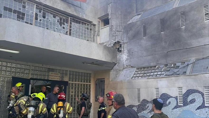 Escena de una explosión en Eilat provocada por un ataque con dron, 9 de noviembre de 2023. 
