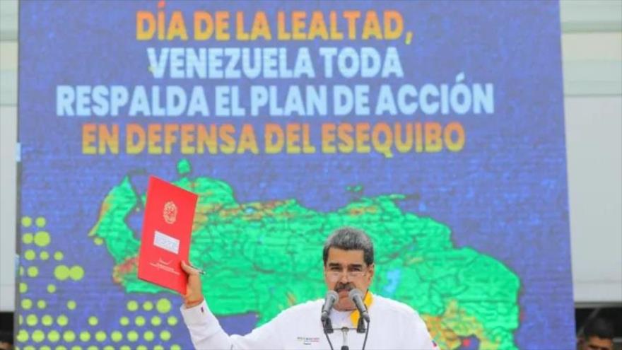 El discurso del presidente de Venezuela, Nicolás Maduro, tras la victoria en referendo para anexar Esequibo a Venezuela. 