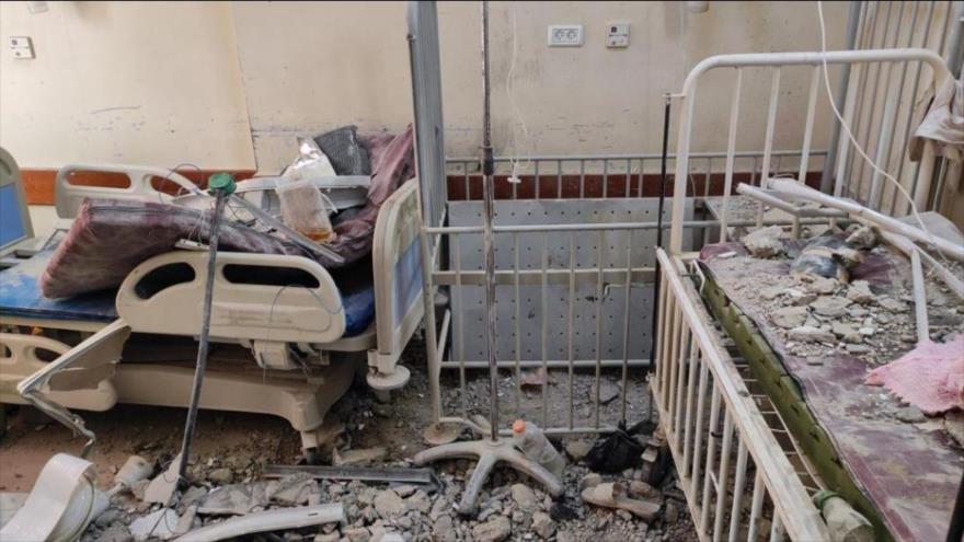 Una habitación del hospital Kamal Adwan en la Franja de Gaza que ha sido destruido por completo por fuerzas israelíes.