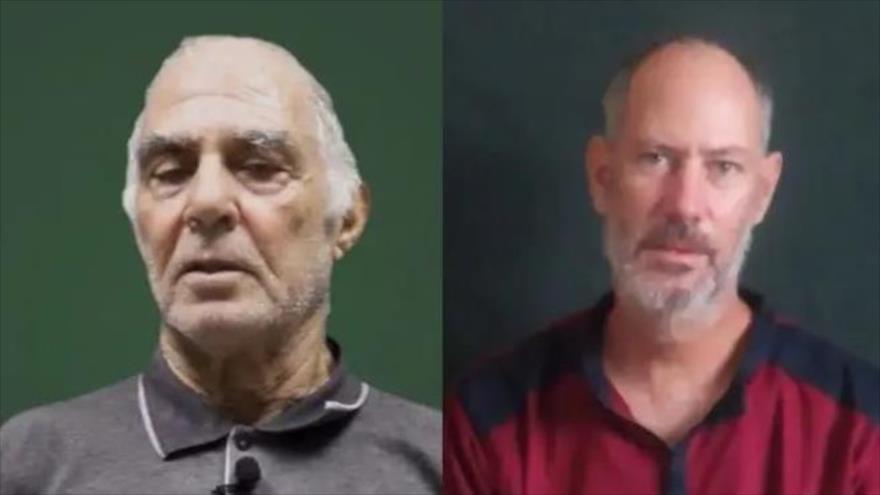 Gadi Moses (izda.) y Elad Katzir, dos israelíes retenidos por combatientes palestinos.