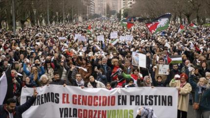 Vídeo: Miles de españoles protestan contra “limpieza étnica” en Gaza