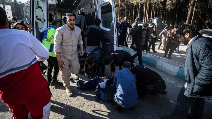 Escena de un doble atentado en la ciudad de Kerman, en el sur de Irán, 3 de enero de 2024. (Foto: IRNA)