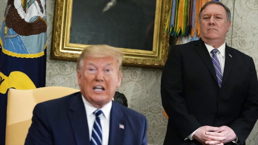 El expresidente de EE.UU. Donald Trump, y su secretario de Estado Mike Pompeo, en la Casa Blanca.