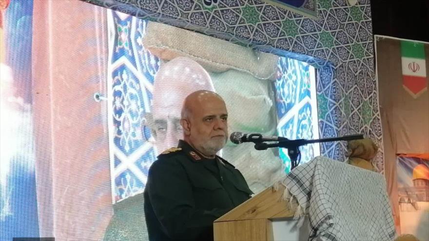 Iray Masyedi, alto asesor del comandante de la Fuerza Quds del Cuerpo de Guardianes de Irán (CGRI), habla durante un acto: (Foto: Basij News)