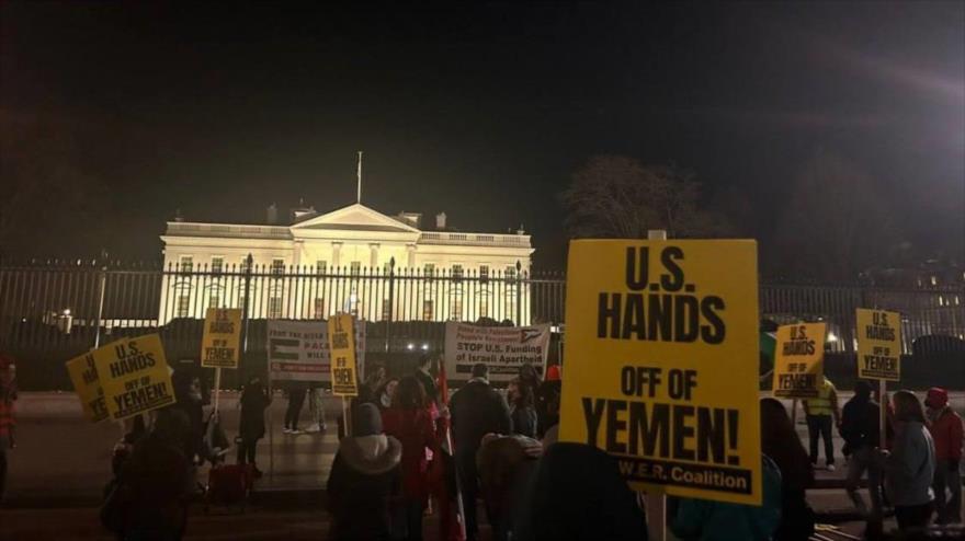 Protestan en Washington por ataques de EEUU y Reino Unido contra Yemen | HISPANTV