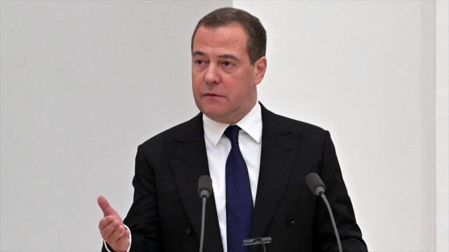 El vicepresidente del Consejo de Seguridad ruso, Dimitri Medvédev, habla durante una reunión en Moscú. (Foto: AFP)