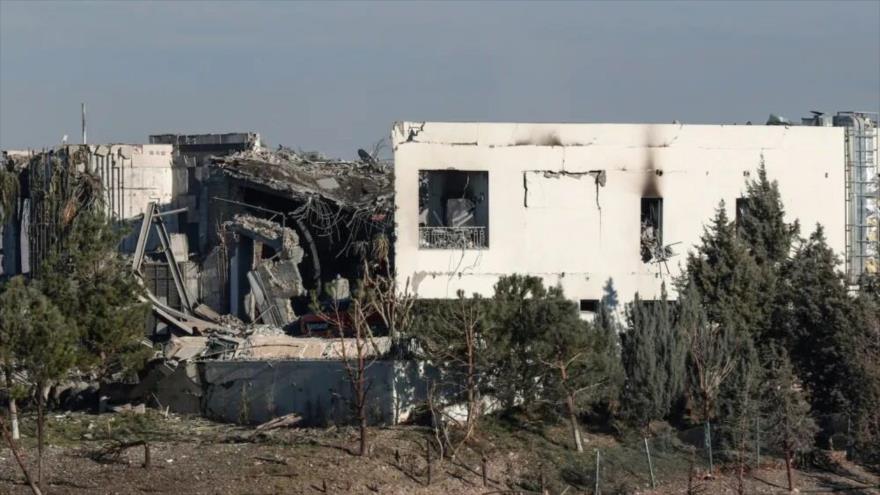 Edificio dañado en ataque con misiles de Irán contra una sede de espionaje israelí en Erbil, Kurdistán, 16 de enero de 2024. (Foto: AFP)