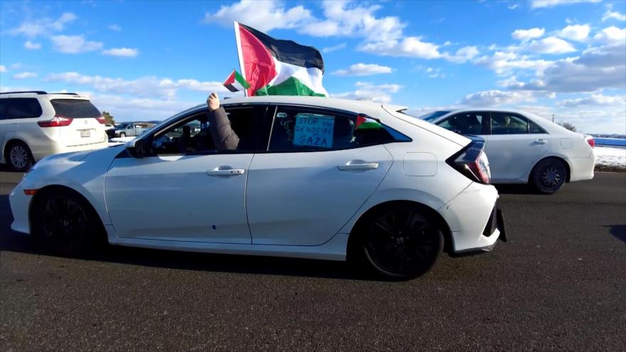 Caravana por Palestina paraliza el tráfico en vías de Washington