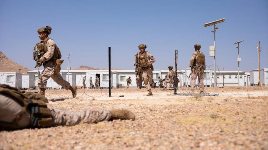 Soldados de EE.UU. en un ejercicio militar en Jordania, 3 de julio de 2023.
