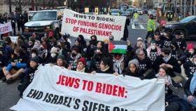 Judíos bloquean caravana de Biden en NY por apoyo de EEUU a Israel