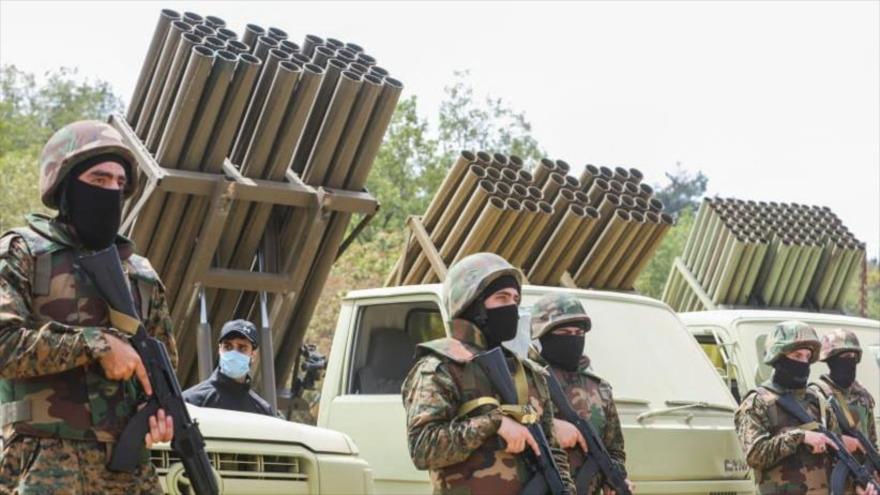 Las Fuerzas de la Resistencia Islámica de El Líbano (Hezbolá) durante un desfile. 
