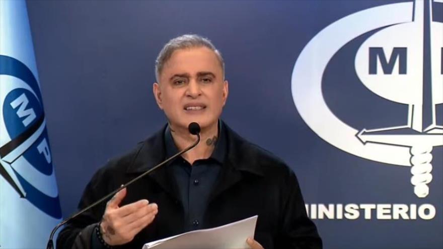 El fiscal general venezolano, Tarek Wiliam Saab, en una conferencia de prensa, 14 de febrero de 2024.