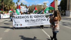 Españoles marchan para pedir fin de comercio de armas con Israel