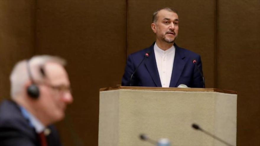 Canciller iraní, Hosein Amir Abdolahian, en reunión de miembros de la Conferencia de Desarme en Ginebra, 26 de febrero de 2024. (Foto: mfa.gov.ir).