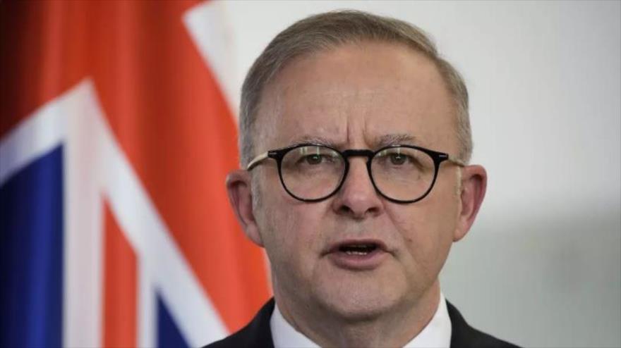 El primer ministro australiano, Anthony Albanese, durante una conferencia de prensa en la cancillería en Berlín, Alemania, el 10 de julio de 2023. (Foto: AP)