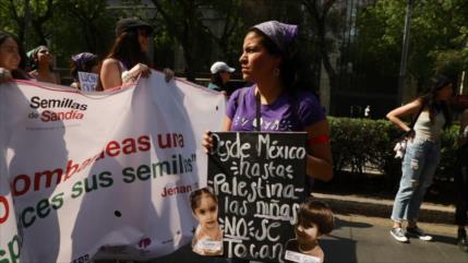 Mujeres mexicanas marchan para exigir alto al genocidio israelí 