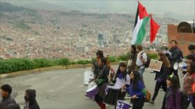 Mujeres bolivianas se movilizan en defensa de Palestina
