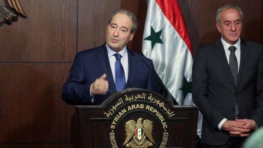 El canciller sirio, Faisal al-Miqdad, habla durante una conferencia de prensa en Damasco, la capital, 14 de enero de 2023. (Foto: Reuters)