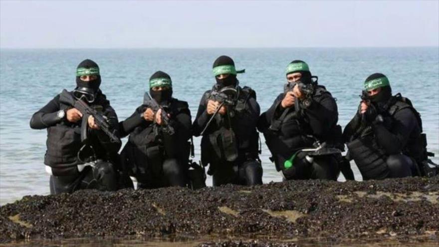 Buzos de las Brigadas Ezzeddin Al-Qassam, brazo militar de HAMAS