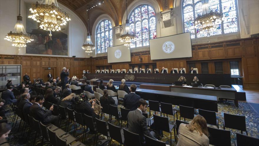 Vista de la sala de la Corte Internacional de Justicia (CIJ), en La Haya, 26 de febrero de 2024.